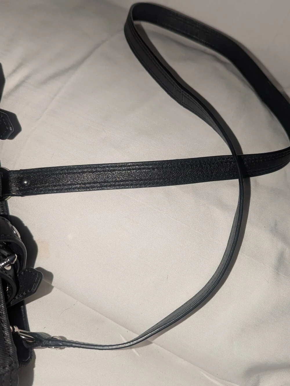 Diesel Le Zipper Le Tracy Tote Black Denim Leather Details